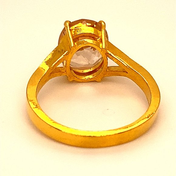Imperial Topaz 4.58ct Solid 22K Yellow Gold Ring - Picture 4 of 6